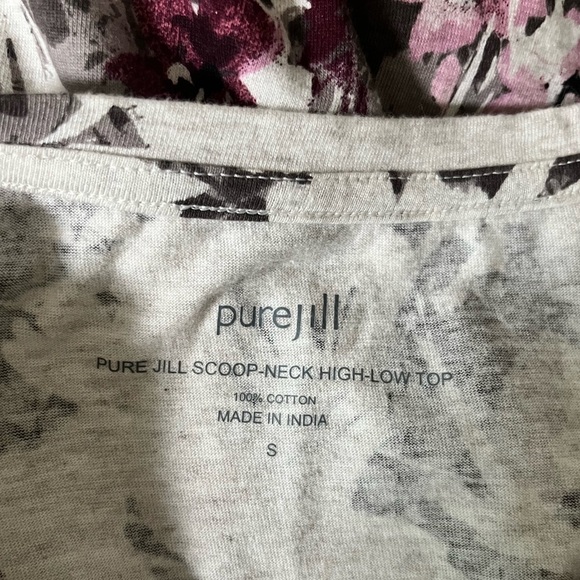 Pure Jill Cotton Floral Print Hi Low Scoop Neck Long Sleeve Top - Picture 5 of 6